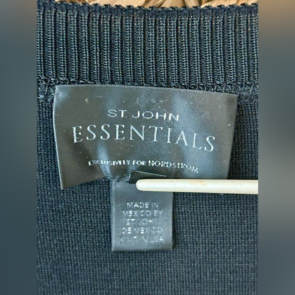 St. John Essentials Milano Knit 3/4 Sleeve Round Neck Dress Size 16 - Picture 10 of 12